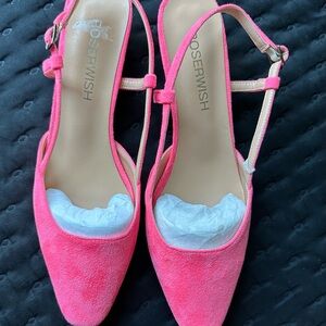 Women's Vibrant Pink Slingback Heels